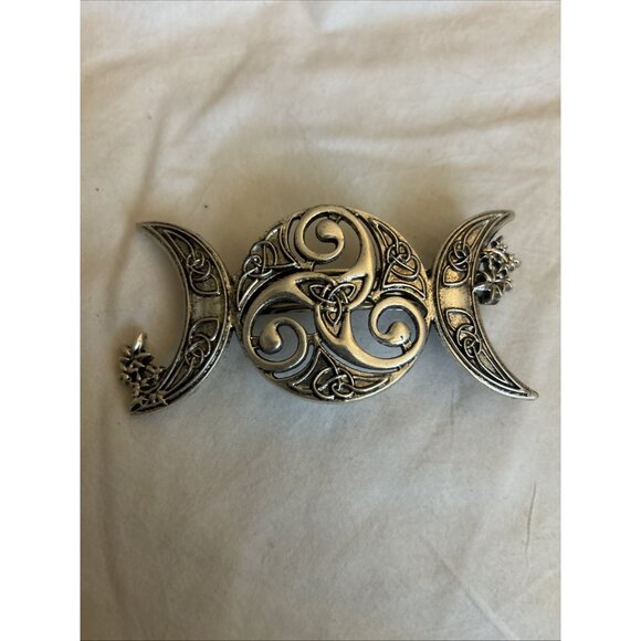 Triple Moon Celtic Knot Hair Clip Vintage Hollow Moon Hair Clip Barrette Emo - Picture 2 of 6